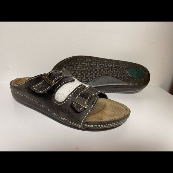 leather slip on slipper birkenstock style - Picture 12 of 13